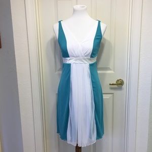 🚨 gave away🚨 ☕️ Teal and White Spring Dress